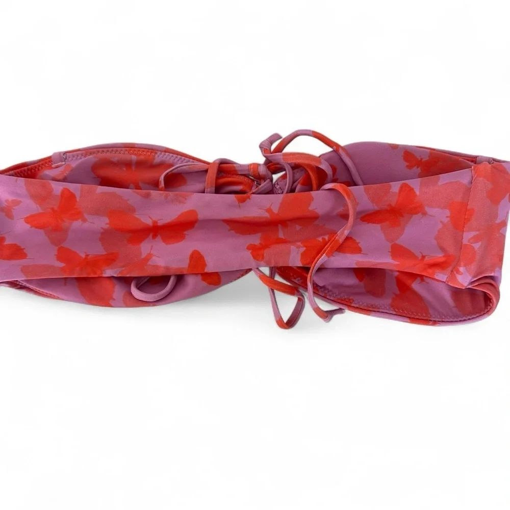Out From Under Rory Printed Bandeau Swim Top Small